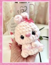 Cute Handmade Pink Bunny Crochet, Easter Gift Amigurumi Plush Stuffed Animal Toy