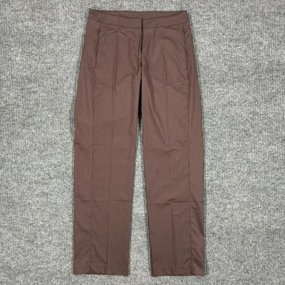 Maggie Lane Womens Dress Pants Size 4 Brown Striped Career Office Straight Leg