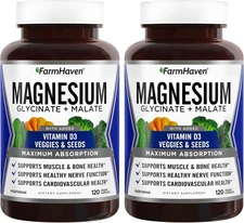 FarmHaven Magnesium Glycinate & Malate Complex 240 Count (Pack of 1) 