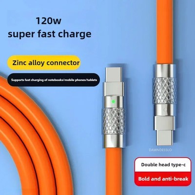 120W 7A USB-C Fast Charging Silicone Cable PD for Xiaomi Huawei 1M-2M