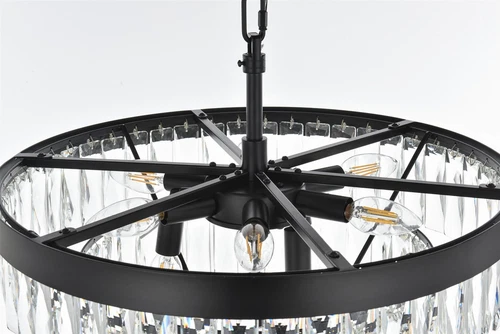 Elegant Lighting Josephine 20" Round Chandelier in Black - Picture 5 of 8