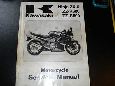 Kawasaki 1990 Ninja ZX-6 ZZ-R600 XX-R500 Service Manual P/N-99924