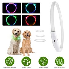 Rechargeable LED Dog Collar   Flashing Light-up Glow for Night Walking