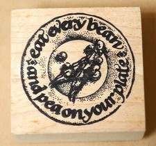 KATE DARNELL TOOMUCHFUN RUBBER STAMP 1992 EAT EVERY BEAN