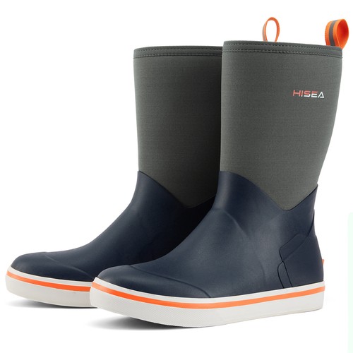 HISEA Men Fishing Deck Boots Mid-Calf Waterproof Non-Slip Mud Garden Rain Boots - Picture 23 of 49