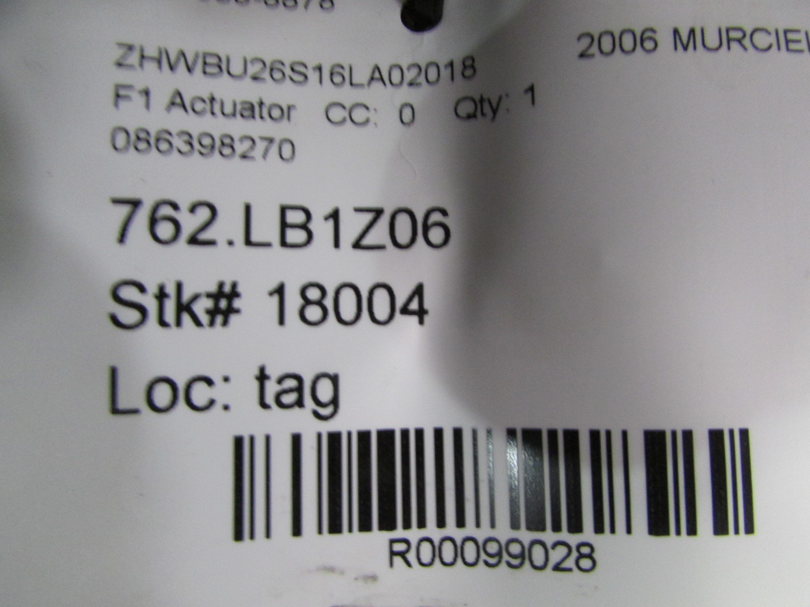 Lamborghini Murcielago, F1 Actuator, Used, P/N 086398270