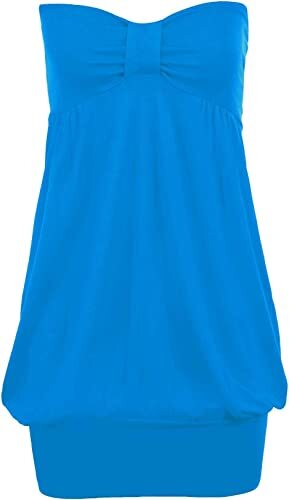 Ladies Stretch Strapless Summer Top Bandeau Boob Tube Knot Front Loose Fit 8 26 - Picture 11 of 13