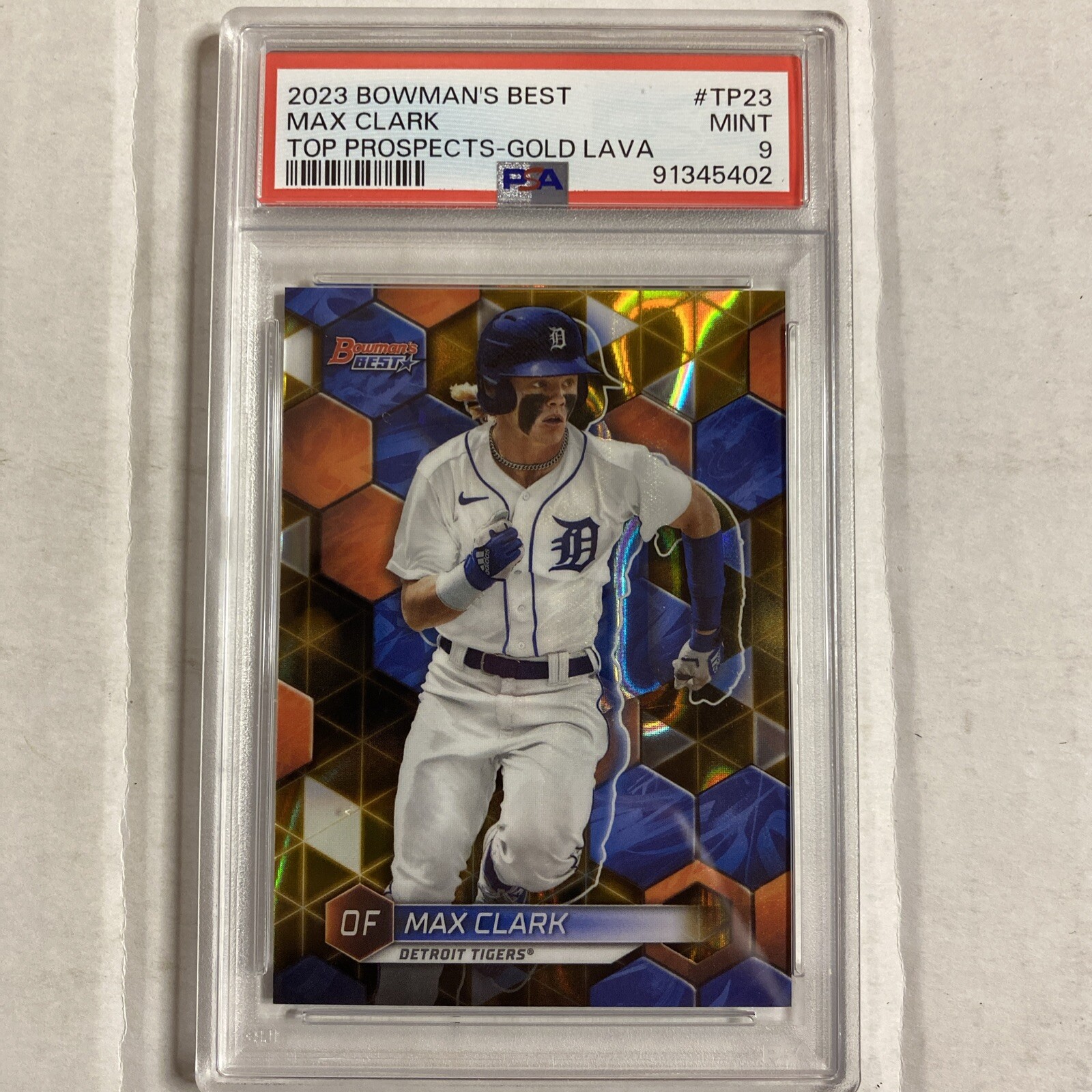 2023 Bowmans Best Gold Lava Max Clark ROOKIE 5/75 PSA 9 DRPS