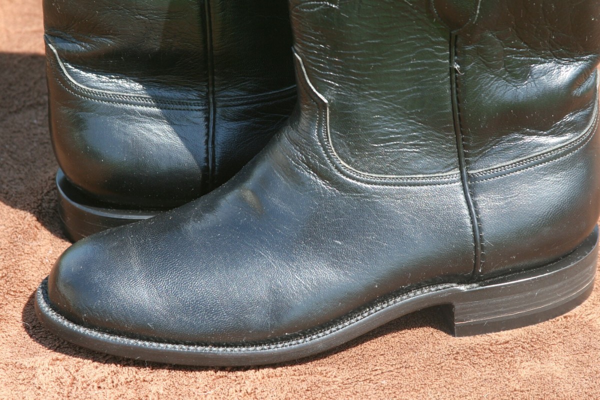 Bottes Cowboy Blackjack Roper 10.5 EE - Cuir Veau Français (New Old Stock)