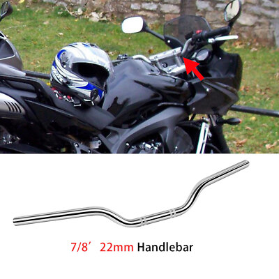 Glossy Silver Motorcycle Handlebar 7/8'' 22mm  Black Bars For yamaha-fz6-fazer-s2