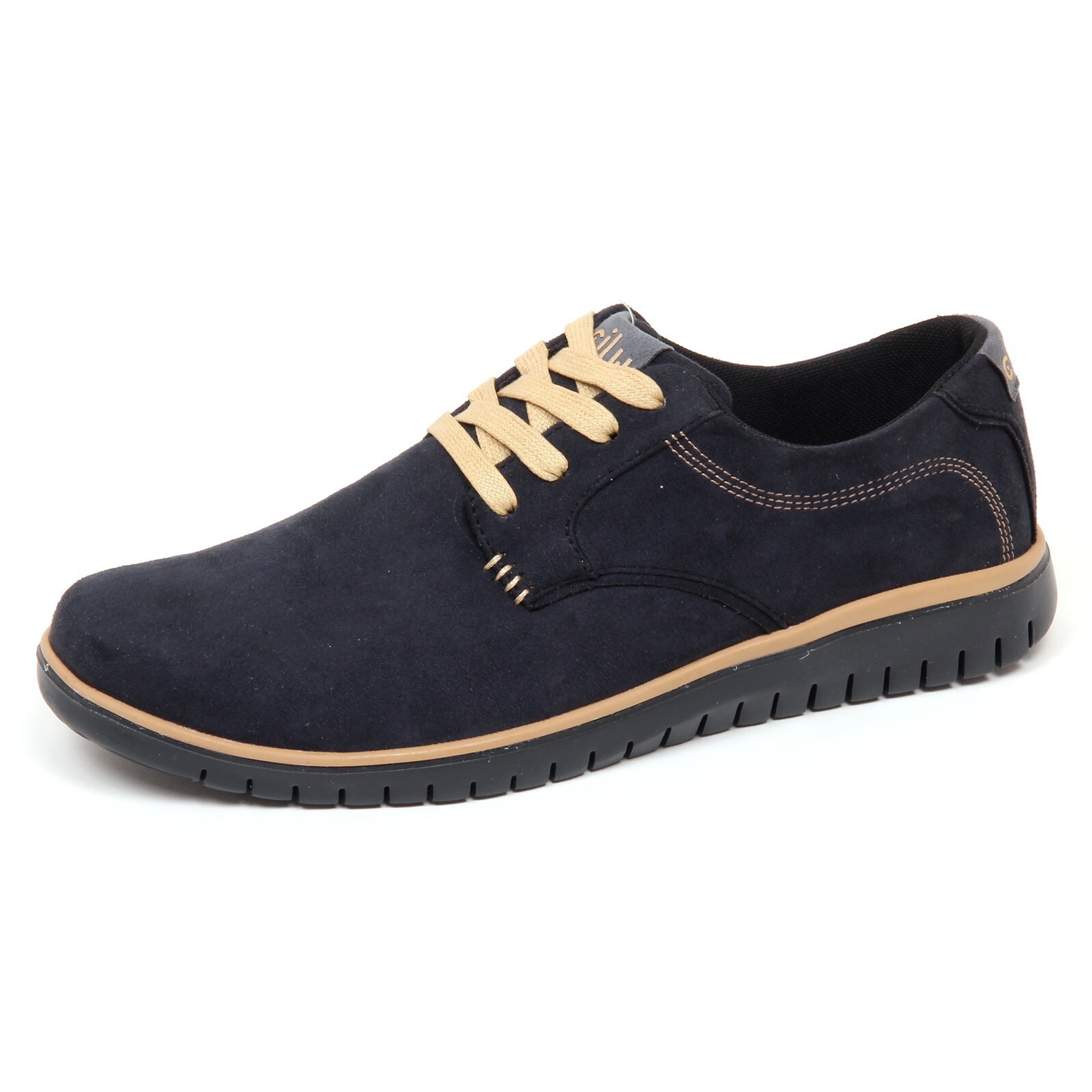 E8166 (БЕЗ КОРОБКИ) кроссовки uomo из эко-замши CCILU scarpe dark blu shoe man