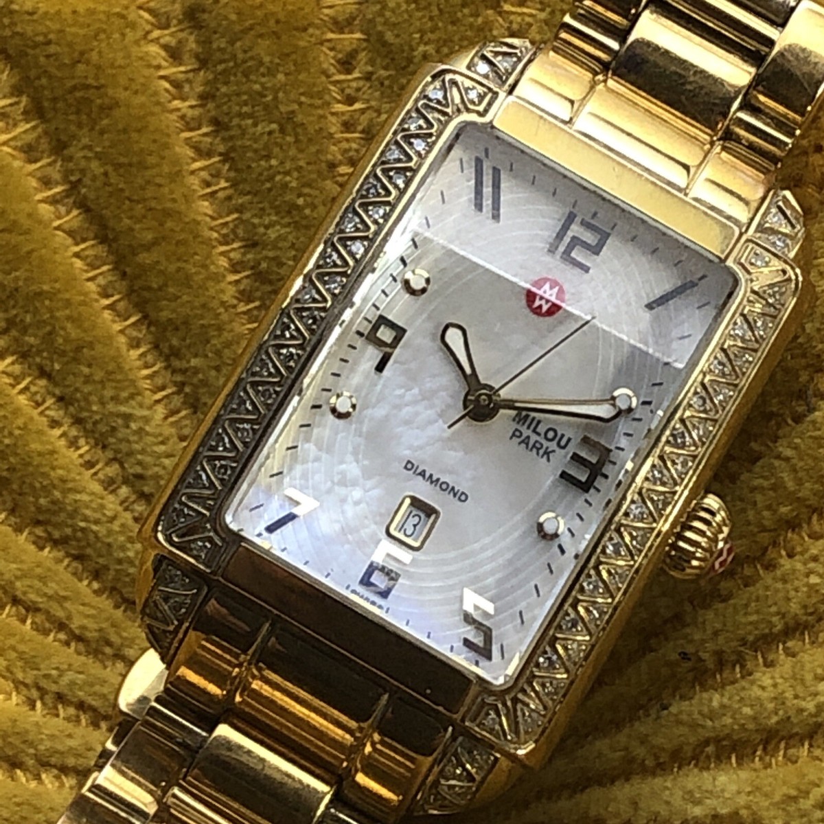 Ru.アクセサリーMilouさま Michele Milou Park Gold Diamond MOP Watch MW15C01B1025