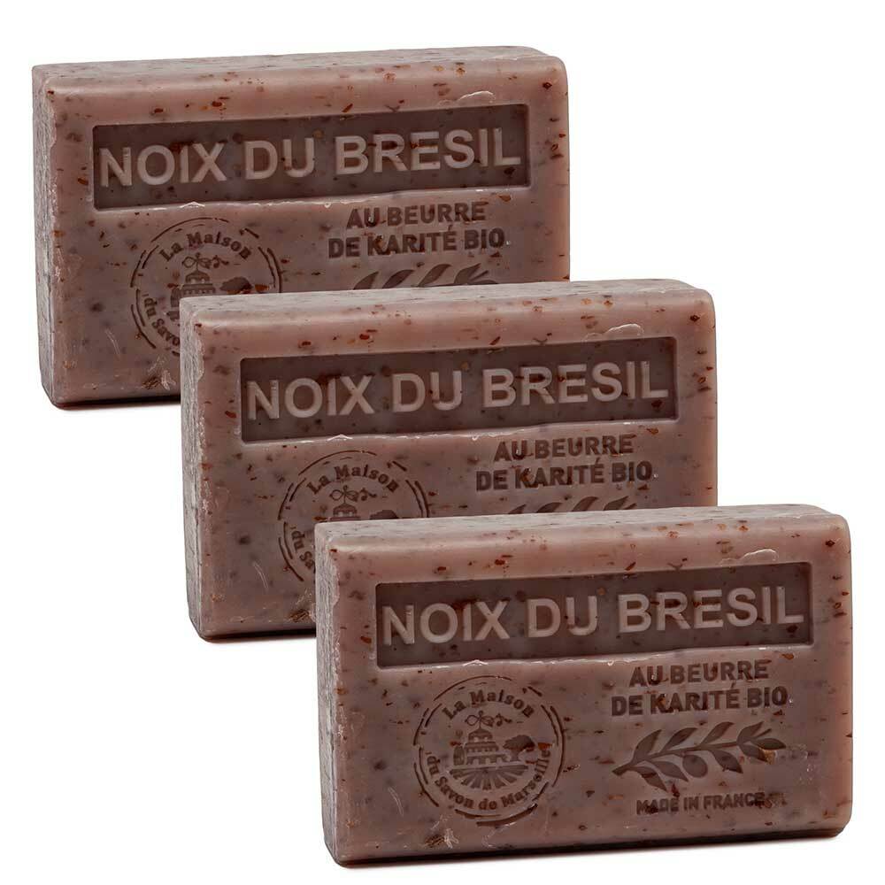 3 x 125g  Brazil Nut French Soaps - with Shea Butter - Savon de Marseille