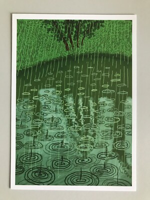DAVID HOCKNEY, ''''DIE ANKUNFT DES FRÜHLINGS, NORMANDIE'''' Ausstellungskunstkarte, 2021.