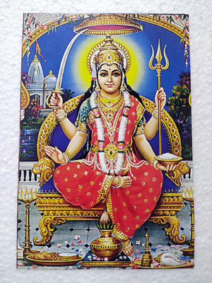 Mata Santoshi Hindu Goddes Religiöse Original Postkarte Postkarte Hinduismus