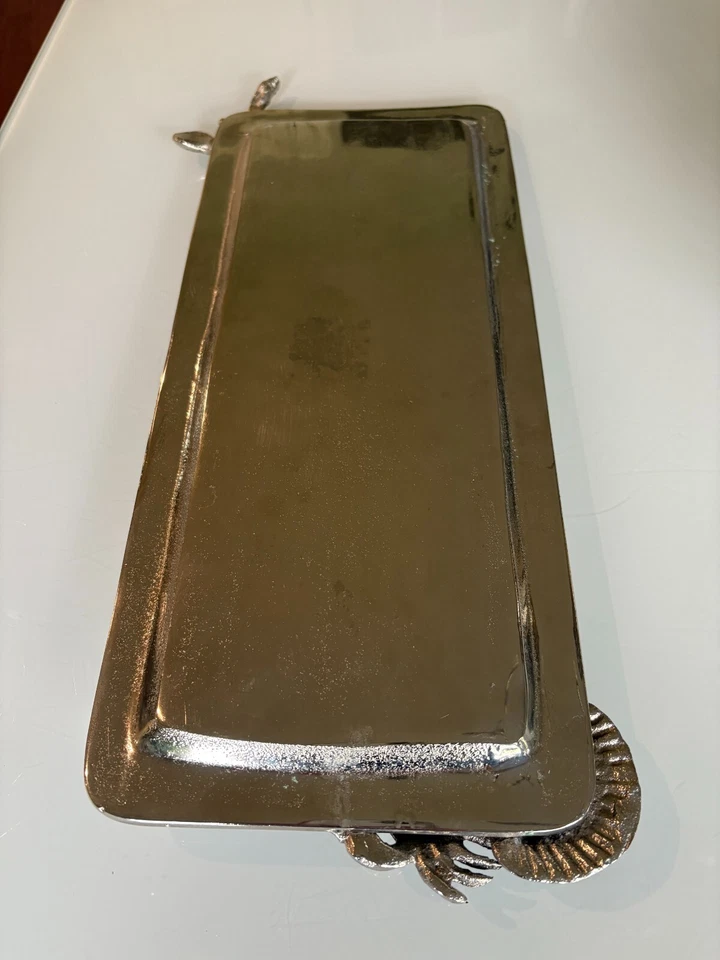 Star Home Metal Serving Tray Dish Platter Crab Shells Nautical - Image 2 of 4