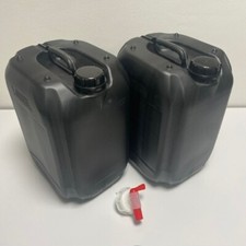 4 x 20 L schwarze Kanister Wasserbeh&auml;lter Camping Outdoor + Hahn - UNBENUTZT