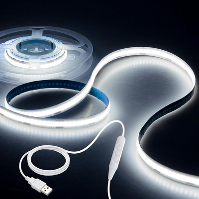 1M 5V COB LED Strip Light White 6000K Dimmable USB Powered TV LED Backlights 3.2