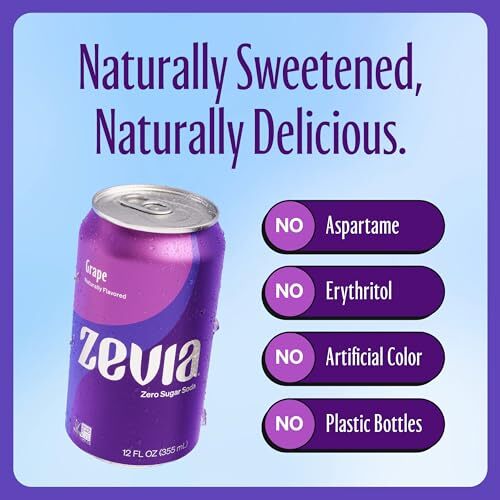 Grape Zero Calorie Soda, 12 Fl Oz Cans, 6 Pack - Picture 6 of 12