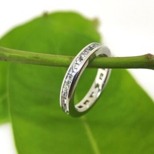 Natural White Topaz Eternity Band-925 Sterling Silver Band-White Topaz Band