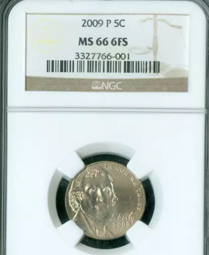 2009 P JEFFERSON NICKEL NGC MS66FS BUSINESS STRIKE  RARE *