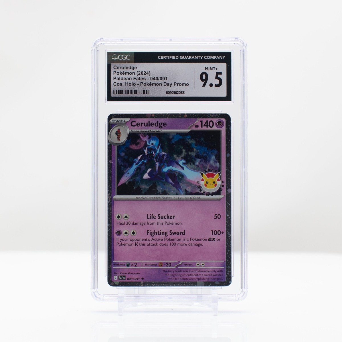 最終お値下げ。定価63800円！DEUXIEMECLASSETWEED Pokemon Ceruledge #40 Cosmos Holo Pokemon Day Promo 2024 - CGC 9.5