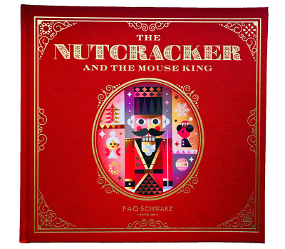 FAO Schwarz Christmas Book THE NUTCRACKER AND THE MOUSE KING Faux Leather Bound
