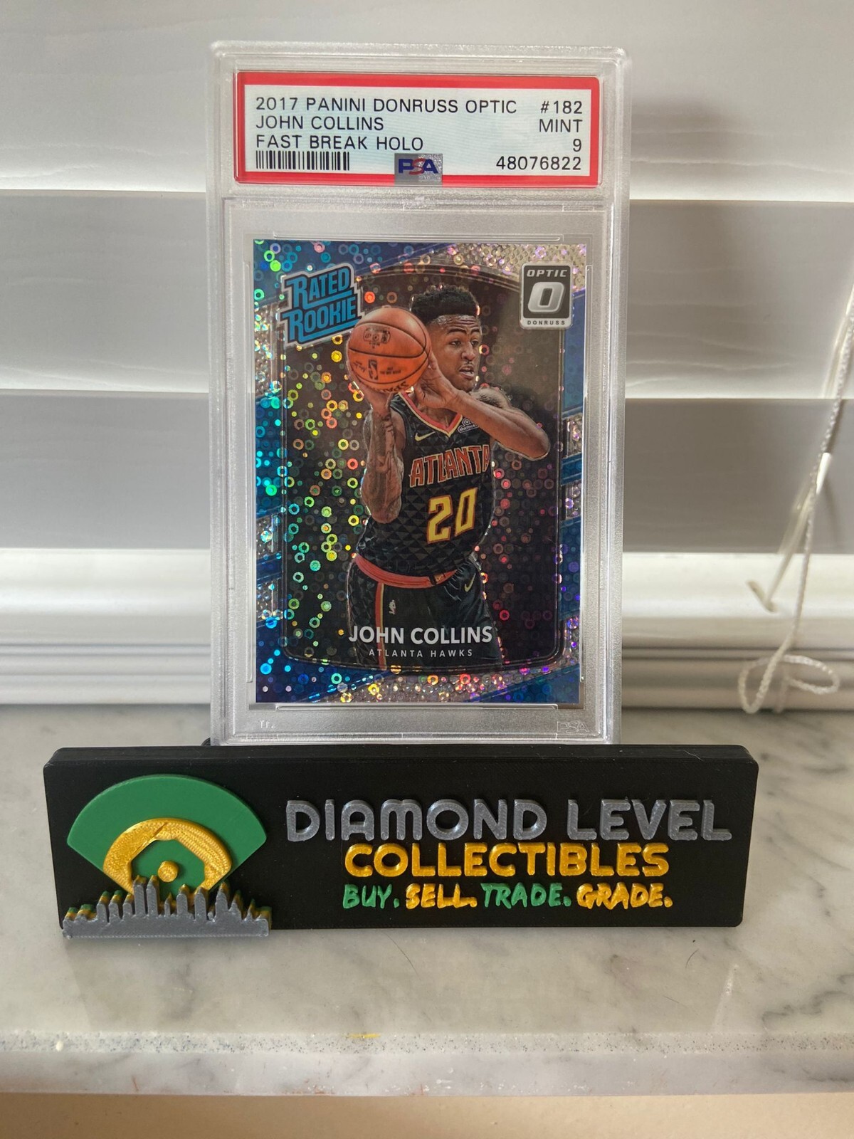 2017-18 PANINI DONRUSS OPTIC FAST BREAK HOLO JOHN COLLINS PSA 9 MINT #182