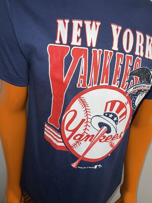 Vintage 1990 New York YANKEES Garan T-Shirt MLB Made In USA Size