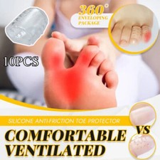 10Pcs Silicone Toe Caps Anti-Friction Breathable Toe Protector Prevents Blisters