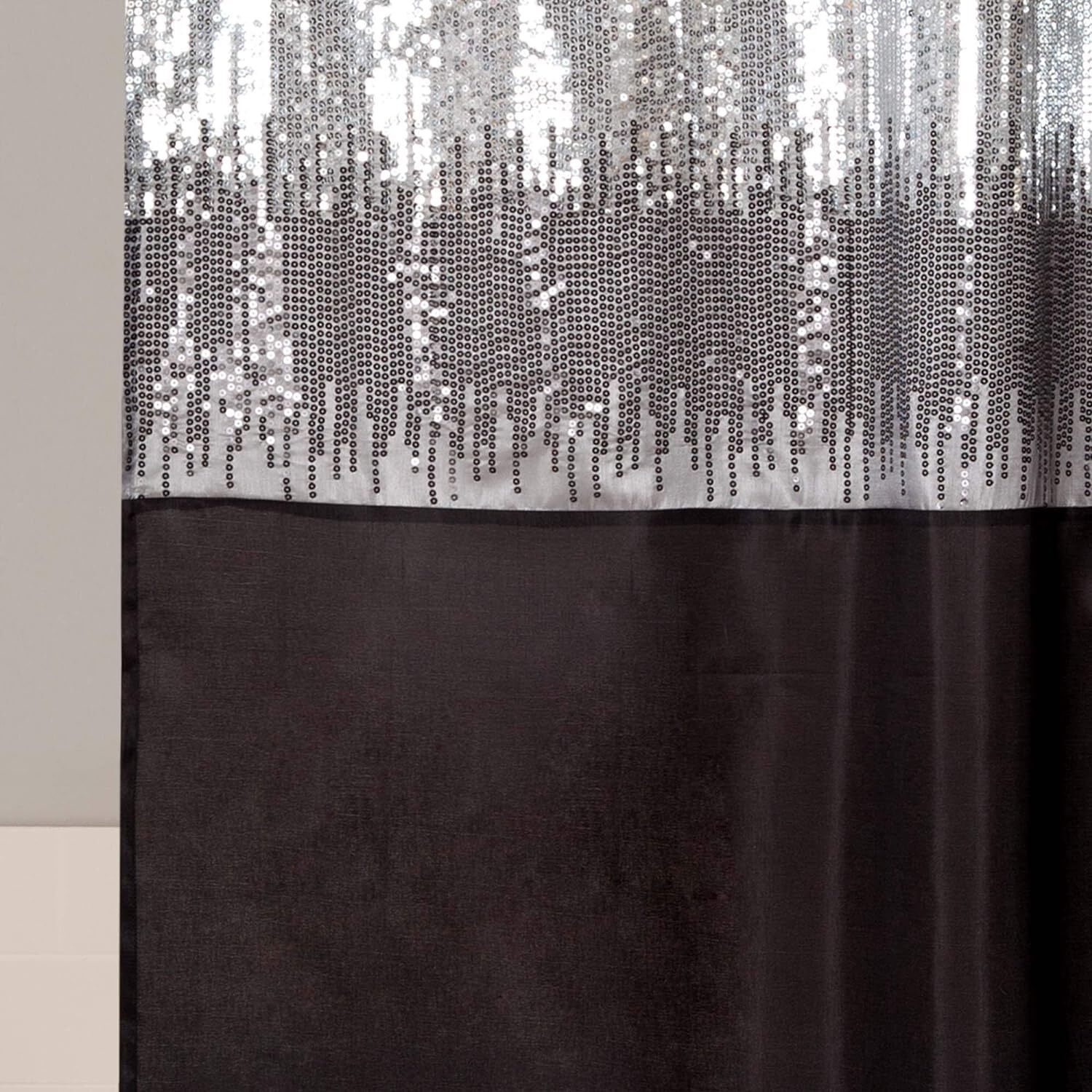 Lush Decor Night Sky Shower Curtain Chic Shimmery TwoTone Sequins