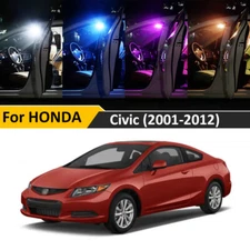 8x Bulbs Interior LED Light Canbus For Honda Civic 2001-2012 +License Lights