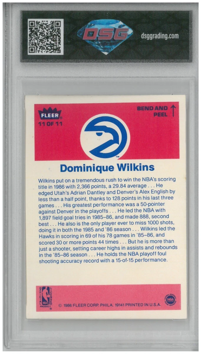1986-87 Fleer Sticker DOMINIQUE WILKINS #11 ? DSG 8.5 NM/Mint | eBay