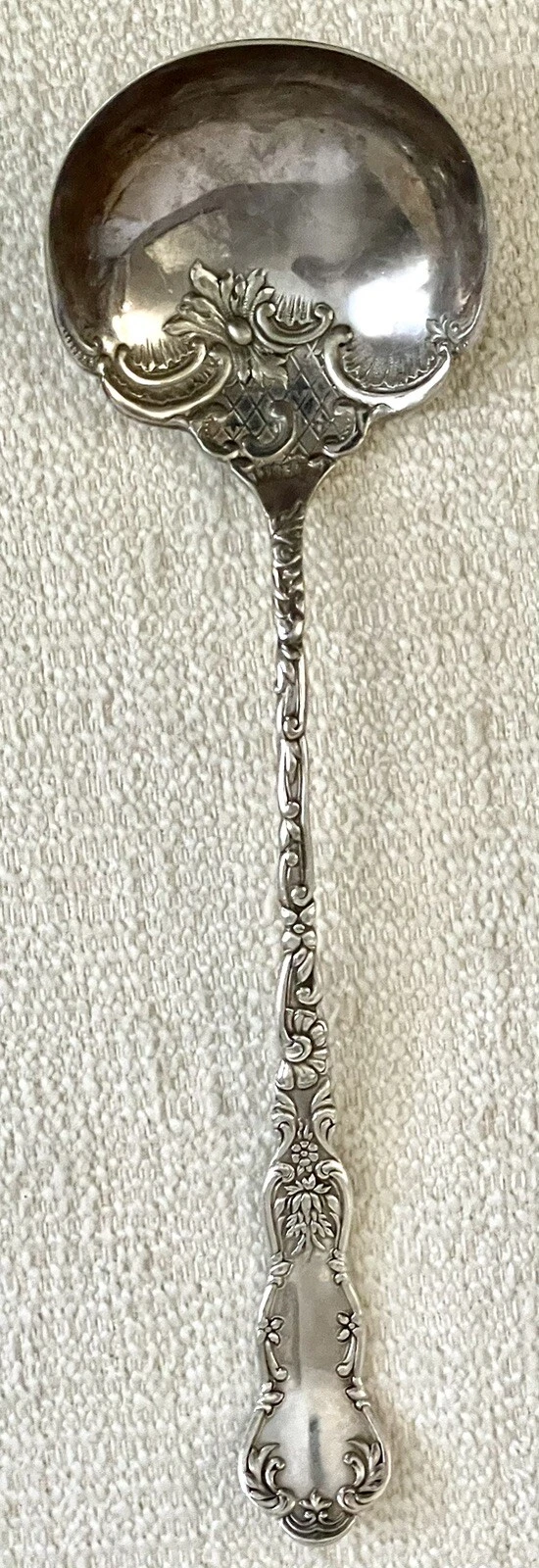 RARE International Silverplate HARVARD Oyster Ladle 9 3/4"