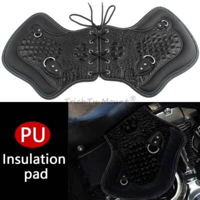 Side Saddle Leather Heat Shield Deflectors For Harley Street Glide Softail  Dyna