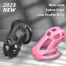 2025 NEW 3D Printed Cobra Pro Cage Male Chastity Device Mini Lock Flat/Arc Rings