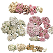 50 Mixed 6 Styles Carnation Cottage Paper Flower Wedding Scrapbook TH-SetCA1 