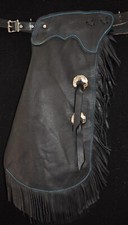 Custom Made Leather Kid's Chinks/Blue Kid's Chaps/Quick Ship Made in USA