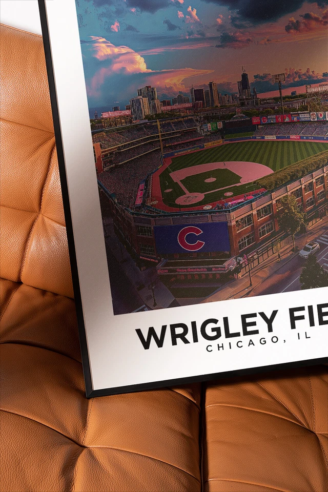 Wrigley Field, Chicago - Travel Poster, Chicago Cubs, Baseball, Gift for Him - Image 2 of 4