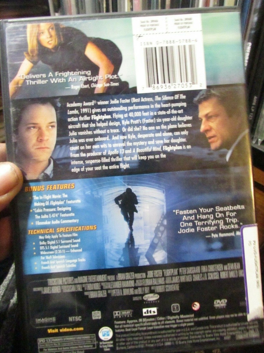Flightplan 2005 DVD Widescreen Jodie Foster Sean Bean Airplane Action  EXCELLENT!