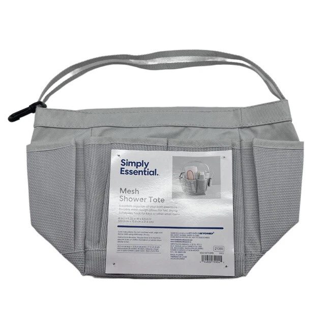 Simply Essential Mesh Shower Tote in Grey | eBay