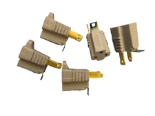 Lot of (5) Cooper Gray Outlet 2 Wire Grounding Adapter 2 to 3 Prong.  Bulk.  NEW