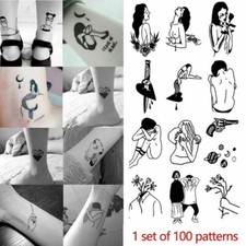 100 PCS Temporary Tattoo Sticker Paste Waterproof Sweat Disposable Body Art