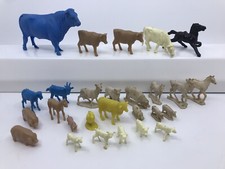 Lot of 27 Vintage Plastic Farm Animals Some Bergen Some Unmarked