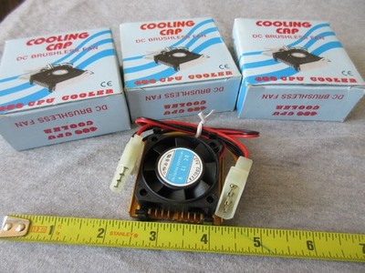 Lot of 3 ~:~ Vintage NOS ~:~ CPU Cooling Fan Heatsink Coolers ~:~ DC12V