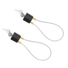 Motorcycle Helmet Locking Cable 2 Pack Keyed Alike Black Metal Plastic 14.6"