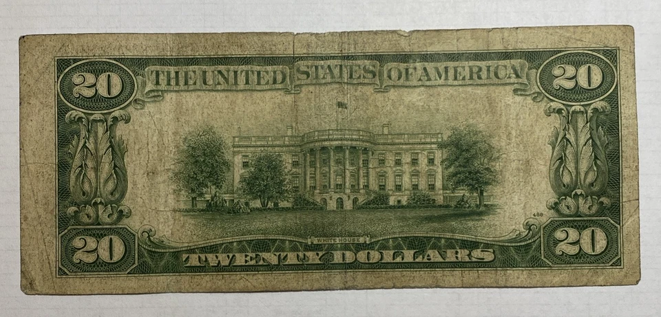 1934 Series C St Louis MO $20 Federal Reserve Note Bill Twenty Dollar Circulated - Image 2 of 2