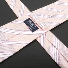 Drake's Drakes Silk Striped Tie Pink X Purple Men'S