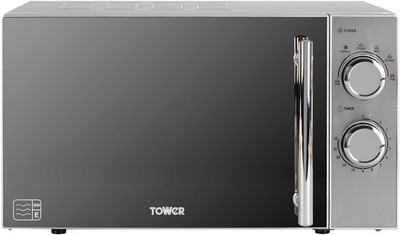 T24015S 800W 20L Mikrowelle mit 5 Leistungsstufen und einem 30 Minuten Timer, silber