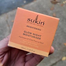 NEW Sukin Brightening Glow Night Moisturiser 1.69 fl oz Facial Face Moisturizer 